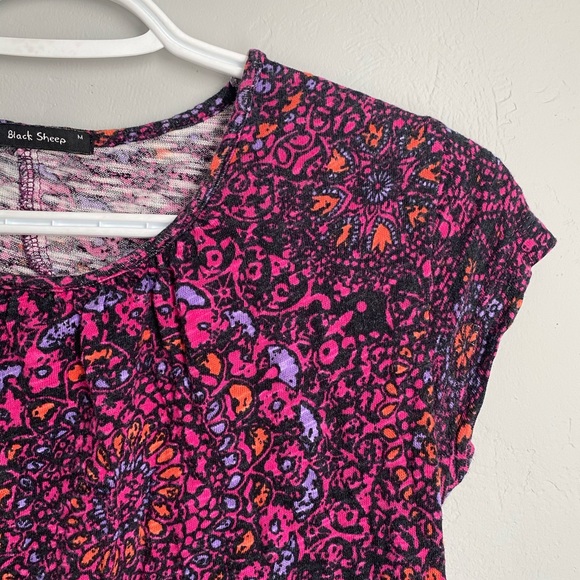 BLACK SHEEP Pink Printed Top with Gartered Bottom - Picture 3 of 9